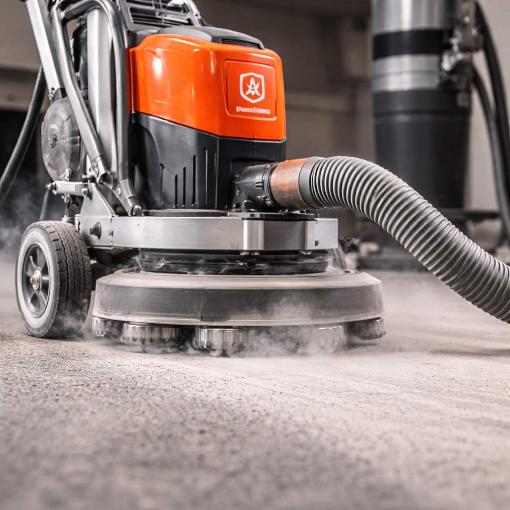 Close-up of CSP 3 concrete surface profile achieved via diamond grinding